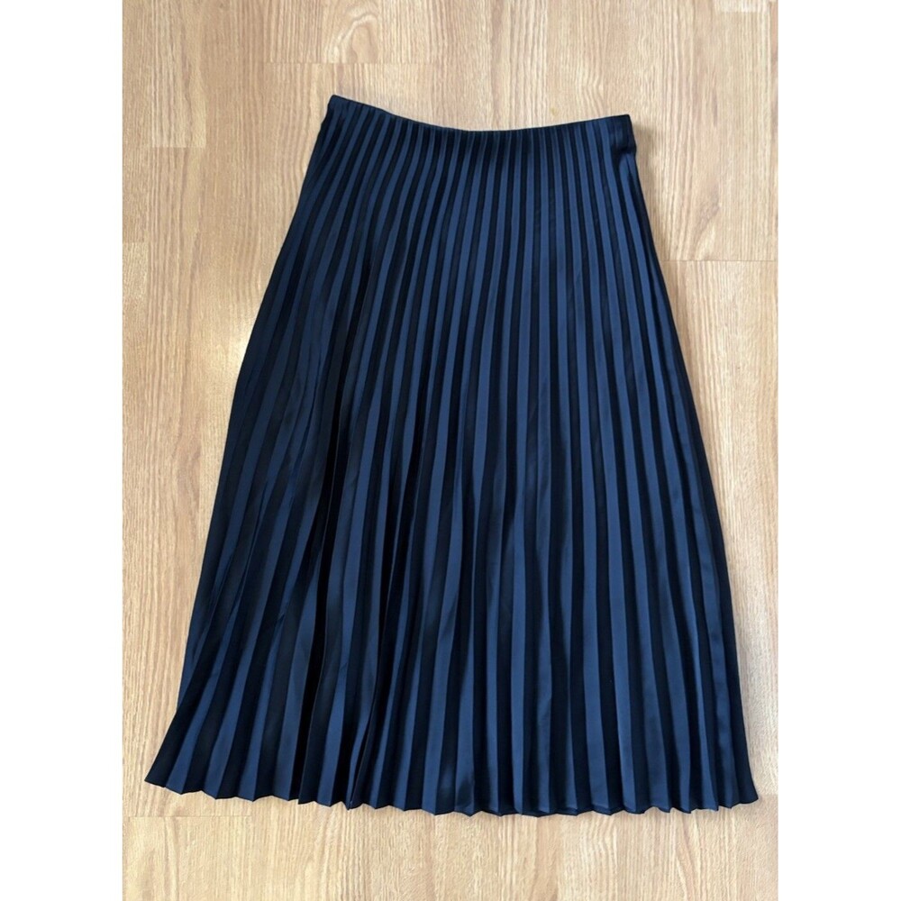J. Crew Navy Pleated A-Line Skirt